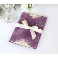 Purple Invitation Card Laser Business Invitation Wedding Card Design Laser Cut